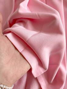 Girls' Sweet Style Pink 3D Bow Hooded Long Sleeve Sweatshirt Dress With Pleated Skirt, Casual & Comfortable For Daily Wear, Autumn/Winter - Pink - View 5