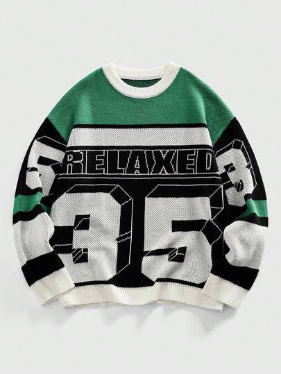 كنزة صوفية بياقة عالية على شكل سباق بياقة مستقيمة للرجال