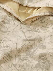 Tween Boy Plant Print Long Sleeve Hoodie And Sweatpants Casual Outfit - Apricot - View 7