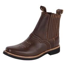 Fratello Select Fratello botines vaqueros en piel genuina color café para hombre 0267, diseño western, perfectas para eventos, uso diario o looks western urbanos, bota vaquera hombre, botas cafés, estilo vaquero, country, calzado mexicano - Café Café - Ver 2