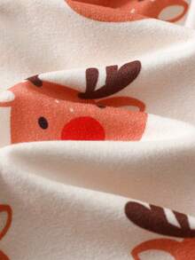 Cute All White Newborn Baby Girl Floral Print Knit Soft Round Neck Long Sleeve Cinched Waist Dress,Thermal Lined Christmas Cozy Pixies Spring Infant - Apricot - View 8