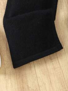 时尚女童爱心图案针织毛衣搭配黑色休闲裤，适合居家、外出、聚会、返校等场合。 - 卡其色 - 查看 7