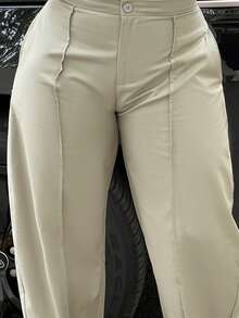 NegzBox 中腰宽松百褶套装长裤，仅限可爱约会之夜外出秋季秋季圣诞夜外出工作返校干净利落冬季派对