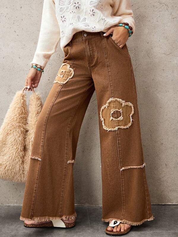 EMERY ROSE Jeans casual da donna con motivo floreale