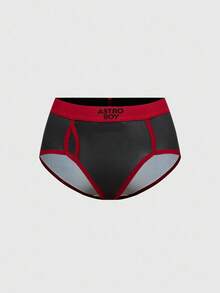 Astro Boy X ROMWE Cartoon Figure Graphic Colorblock Cami Top & Boyshort Lingerie Set - Black - View 3