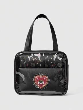 1pc Gothic Style Eye Print Fashion Portable 3 PiecesCosmetic Bag Set