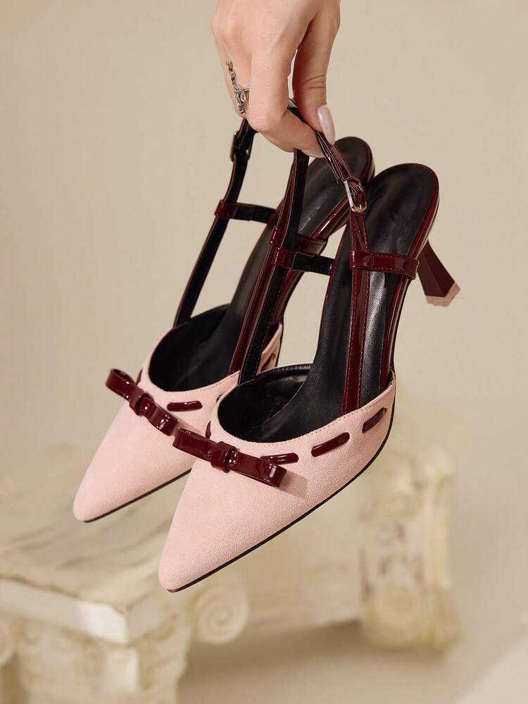 CUCCOO CHICEST Escarpins femme à bout pointu, talon aiguille et sans dos, couleur marron cerise