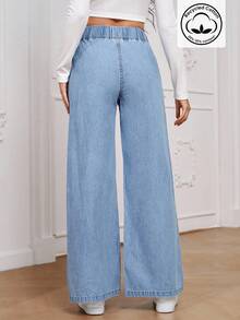 EMERY ROSE 女式休闲宽松牛仔裤 - 淺色水洗藍 - 查看 2