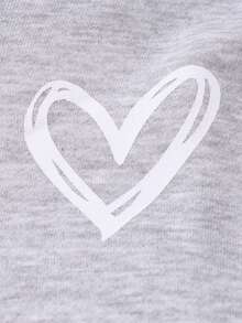 Sparklyn Tween GirlsBow Print Asymmetric Off-Shoulder Asymmetrical Hem Casual Sweatshirt - Grey - View 4