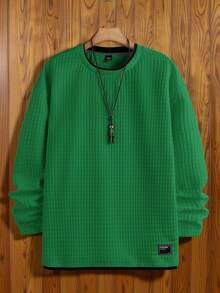 Manfinity VCAY Manfinity Modomio 2 件男士针织修身圆领长袖 T 恤和松紧腰直筒休闲裤套装，适合秋冬季男士运动服 - 彩色 - 查看 9