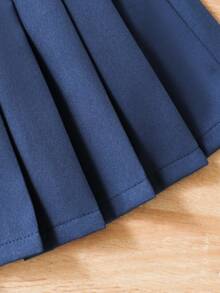 Elladie kids Young Girl Fashionable Pleated Mini Skirt, Suitable For Spring/Summer - Royal Blue - View 5