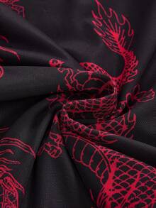 ROMWE Avant Retro J-FASHION Chinese Style Red Tiger Print Women Tank Top - Multicolor - View 4