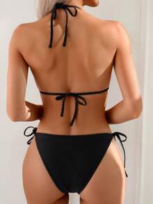 热销纯色性感连体泳衣，适合海滩和夏季