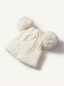 Cozy Pixies 3 PiecesBaby Winter Hat, Scarf And Mittens Set | Newborn Knit Set - White - View 5