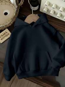 Mujer sudadera urbana casual poliéster color sólido estampado gráfico ciudad Boston ajuste holgado capucha manga larga otoño invierno uso diario sudadera - Negro - Ver 3