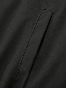 PAVTROS Manfinity Streetrush 男士长袖街头风摩托车风格字母印花撞色滚边拉链立领保暖羽绒服，秋冬季，男士街头风，男友礼物，圣诞礼物，赛车冬季外套，Y2K冬季外套，街头风冬季外套 - 藍色 - 查看 4