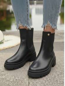 Women Mid-Calf Boots - Black - View 2