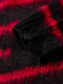 Manfinity Hypemode Men's Fashion Casual Colorblock Striped Crew Neck Sweater Striped Sweater Red Sweater Sweaters Y2k, Long Sleeve Top - Black - View 5