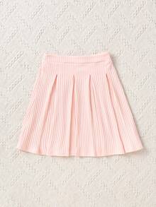 Elladie kids 2件套 少女撞色滚边长袖外套和百褶裙 - 粉色 - 查看 11