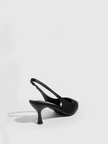 CUCCOO SZL Women's Pointed Toe High Heel Black Rhinestone Sexy Glamorous Party Event Pumps With Ankle Strap And Open Back For Christmas - Black - View 9