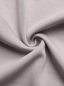 GlowEve 时尚通勤撞色拼接系带腰长裤 - 灰色 - 查看 6