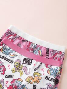 My Little Pony X SHEIN 年轻女孩舒适可爱卡通图案内衣