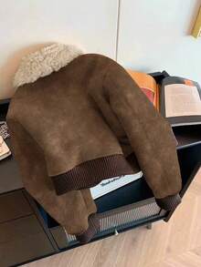 Franclia 时尚休闲仿毛领加厚夹克，秋冬