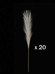 10Pcs/20Pcs-Artificial Reed Grass Boho Decor Faux Pampas Grass Large Tall Fluffy Artificial Fake Flower Bulrush Reed Grass For Vase Filler Farmhouse Home Kitchen Bohemian Decoration, Room, Wedding Party Decor (Beige), Valentine's Day, Gift,Fall Decor,Autumn,Fake Plants - Beige - View 9