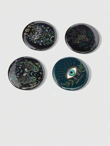 ROMWE Fairycore 飞蛾、蝴蝶、藤蔓植物、月眼花胸针、徽章，适合巴西狂欢节、万圣节、亡灵节、哥特风格等场合。 - 黑色 - 查看 1