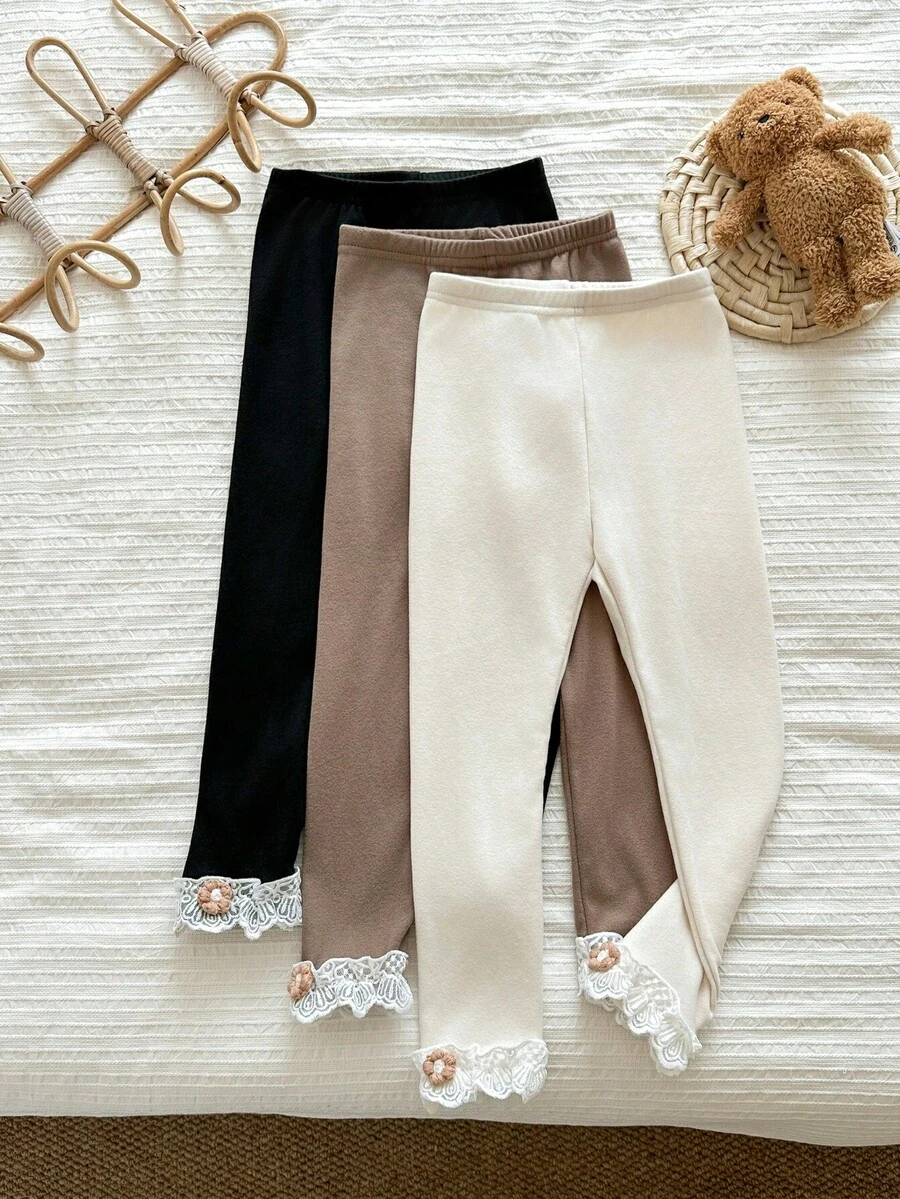 SHEIN LMoss Kids Young Girl French Elegant Leggings/Multi-Piece Set - Multicolor - View 1