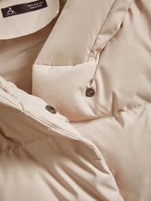 Anewsta Thick Quilted Sleeveless Cinched Waist Vest Jacket For Women - Beige - View 5