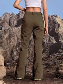 In My Nature 女士休闲工装裤，带口袋，用途广泛，适合徒步旅行 - 卡其色 - 查看 2