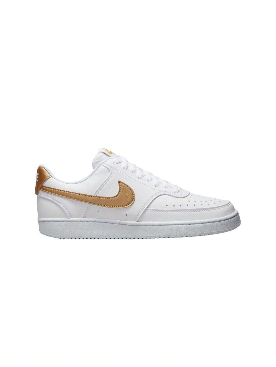 Nike Court Vision Women's Sneakers White/White/Metallic Gold DH3158-105 - White/White/Metallic Gold - View 1