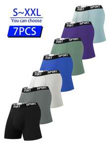 Velminro Quần lót boxer cạp chun họa tiết chữ 7 chiếc cho nam - Nhiều màu - Xem 1