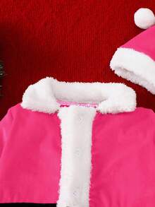 SHEIN Playful Pals 男婴冬季红色圣诞套装外出服男婴服装男婴套装 - 粉色 - 查看 5