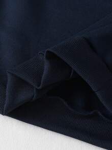 Genkimix Kids Tween GirlsCasual Korean Style Patchwork White Lace Embroidered Collar Gathered Flare Lace Cuff Sweatshirt - Royal Blue - View 7