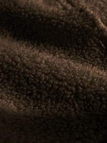 Genkimix Kids Genkimix Young Girl Girls Casual Solid Color Faux Wool Vest Jacket, Versatile Coffee Color Jacket, Suitable For Outings, School, Indoor Casual Wear - Coffee Brown - View 6