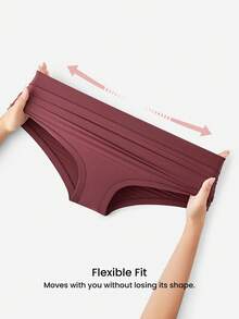 LUVLETTE 2-Pack Mid Rise Basics No Show Briefs Women Underwear Panties Set-Casual Comfy - Multicolor - View 6