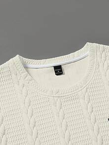 Manfinity Homme Conjunto informal de dos piezas de punto para hombre, con top y pantalones cortos - Albaricoque - Ver 5