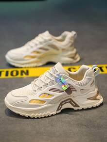 zapatos hombre zapatillas Calzado casual para hombre, zapatillas deportivas ligeras de malla, elegantes, con suela suave, antideslizantes, resistentes al desgaste, adecuadas para uso diario, salir, trabajar, ir a la escuela y practicar deportes. - Beis - Ver 5