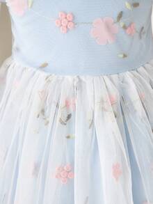 Glamorique Kids 新款婴儿长袖提花网眼下摆连衣裙，适合生日派对、节日、秋冬季日常穿着