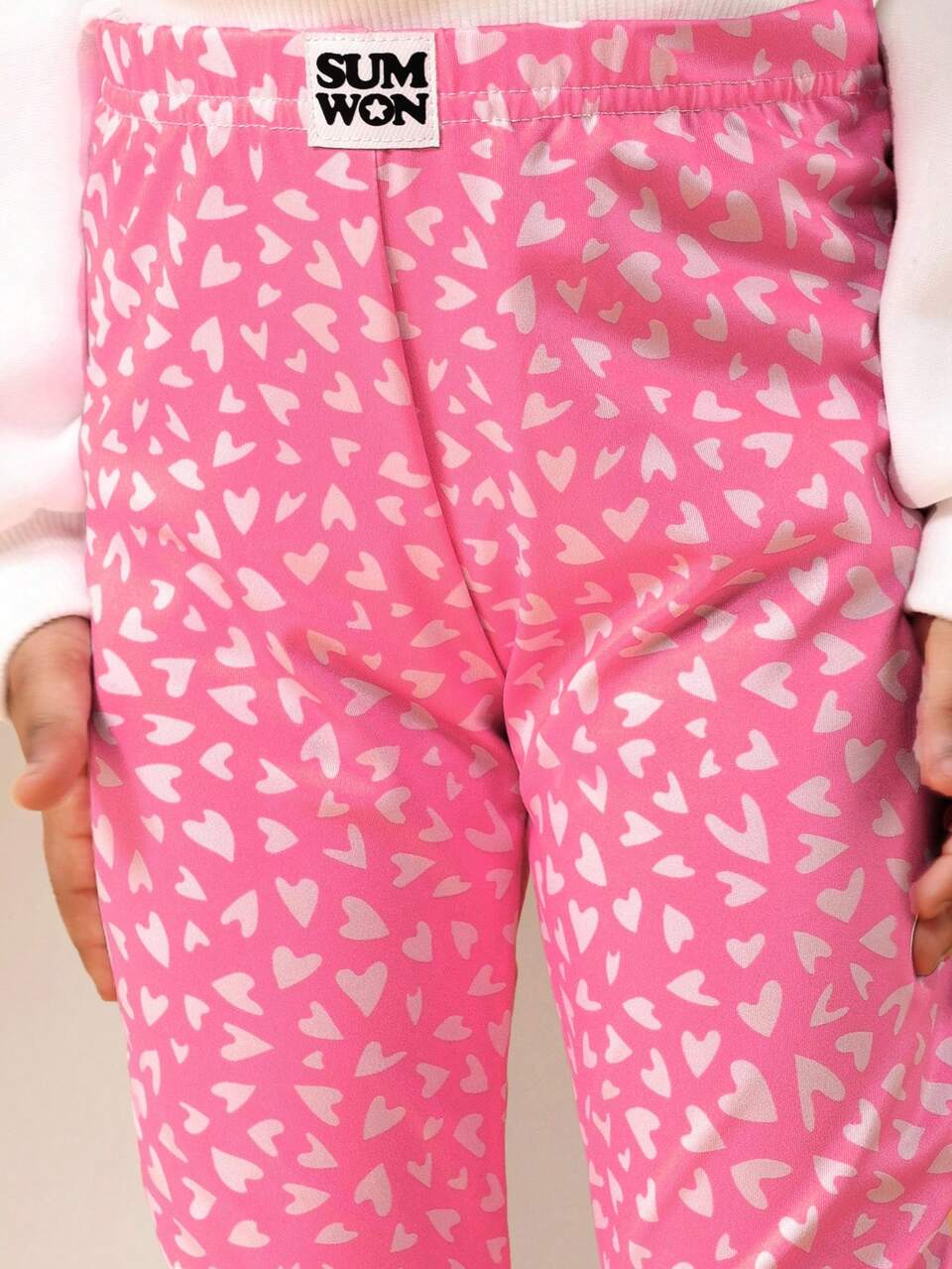 Leggings elasticizzati con motivo a cuore