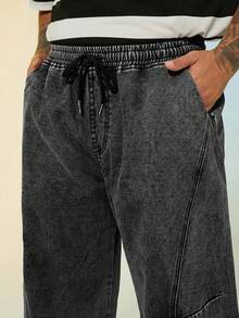 EASEVO Jeans lunghi in denim blu casual oversize, taglie comode per uomo