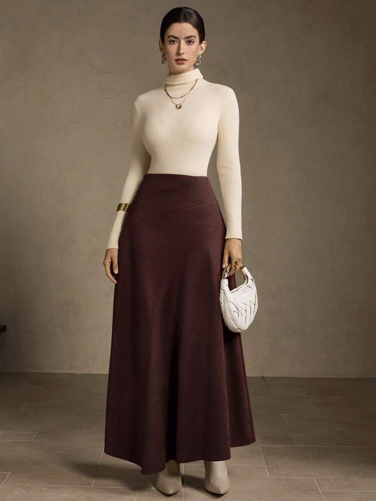 WOMEN'S SUEDETTE ELEGANT A LINE SKIRT