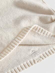 ROMWE J-Fashion 女士露肩仿旧懒人女孩旋转音符印花毛衣 - 米色 - 查看 5