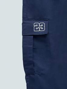 Modcrash 1 pieza Pantalones cargo de unicolor de ajuste delgado con múltiples bolsillos para hombres, adecuados para primavera/otoño, playa de verano, viajes diarios, entrenamiento deportivo, senderismo al aire libre, casual, fitness, trotar, pantalones rectos, versátil y de moda de primavera a verano, estilo retro americano, unisex, ajuste relajado, atuendos de verano - adecuados para uso diario y atuendos de vacaciones de verano. - azul real - Ver 4