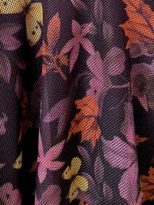 SHEIN EZwear Plus Size Casual Brown Maple Leaf Print Long Sleeve Dress, Autumn/Winter Musera Dress Floral Dress Elegant Autumn Dress