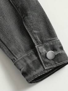 Manfinity Homme Men's Long Sleeve Stand Collar Zip Up Casual Denim Jacket Men Jeans Jacket