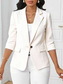 SHEIN Lady Off-Shoulder Collar Light Blue Women's Pleated Long Dress,Fall Clothes For Women Women White Blazer Women Blazers