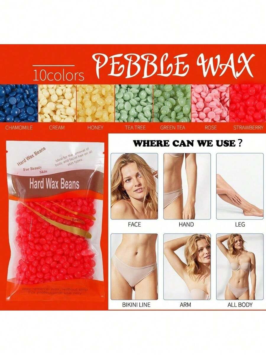 【100克天然脱毛套装】9种香氛无痛脱毛蜡 | 免撕硬蜡 | 适用于身体/腋下/腿部 | 适合敏感肌肤。5分钟快速脱毛。持久光滑。在家即可享受SPA级脱毛体验。 - 彩色 - 查看 1